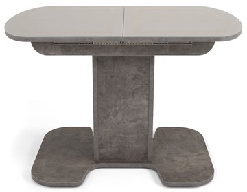 Раздвижной стол Киото-1 (ноги серый камень, серебро/серый камень) в Салехарде - предосмотр 1
