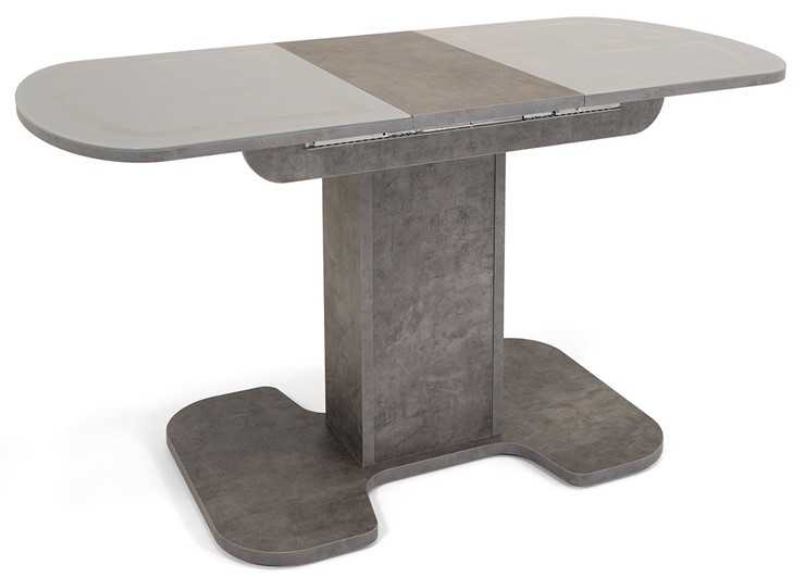 Раздвижной стол Киото-1 (ноги серый камень, серебро/серый камень) в Салехарде - изображение 2