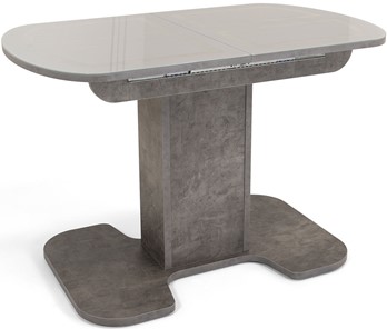 Раздвижной стол Киото-1 (ноги серый камень, серебро/серый камень) в Салехарде
