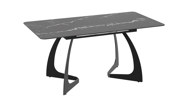 Стол раздвижной Конкорд Тип 2 (Черный муар/Стекло матовое черный мрамор) в Салехарде - изображение 3