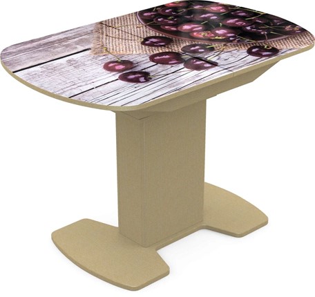 Кухонный раскладной стол Корсика исп. 1 Фотопечать (Фрукты №29) 1100(1415)*700 в Салехарде - изображение