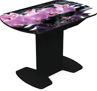 Кухонный раскладной стол Корсика исп. 2 Фотопечать (Цветы №30) 1200(1515)*800 в Губкинском