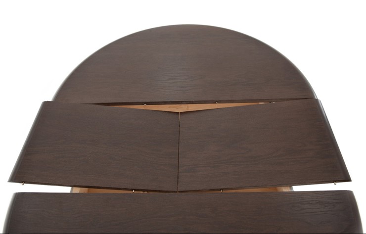 Кухонный раскладной стол Леонардо-1 исп. Круг 820, тон 4 (Морилка/Эмаль) в Надыме - изображение 5