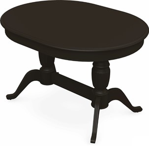 Обеденный раздвижной стол Леонардо-2 исп. Овал, тон 11 Покраска + патина с прорисовкой (на столешнице) в Салехарде