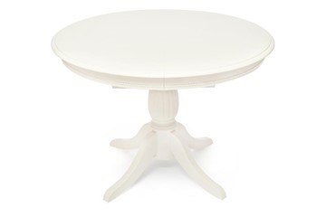 Кухонный раскладной стол LEONARDO (Леонардо) Dia 107+46x76 pure white (402) в Новом Уренгое