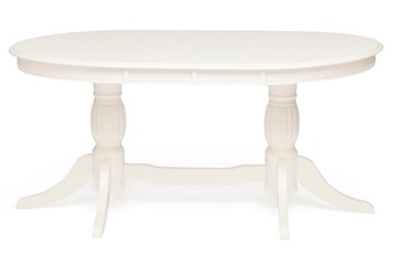 Овальный обеденный стол LORENZO (Лоренцо) 160+46x107x76, pure white (402) арт.13547 в Надыме
