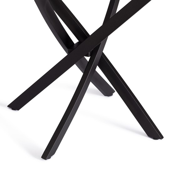 Кухонный раскладной стол MANZANA ЛДСП/HPL/металл 100х100/30х75, Мрамор чёрный/чёрный арт.20618 в Салехарде - изображение 10