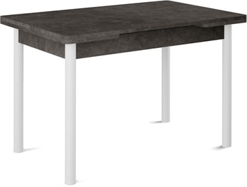 Раздвижной стол Милан-1 EVO, ноги металлические белые, серый камень в Ноябрьске