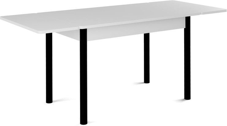 Раздвижной стол Милан-1 EVO, ноги металлические черные, белый цемент в Салехарде - изображение 1
