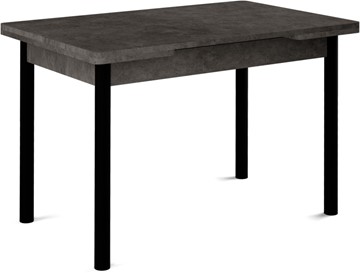 Кухонный раздвижной стол Милан-1 EVO, ноги металлические черные, серый камень в Муравленко