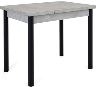 Кухонный раскладной стол Милан-1 EVO, ноги металлические черные, светлый цемент в Надыме - предосмотр
