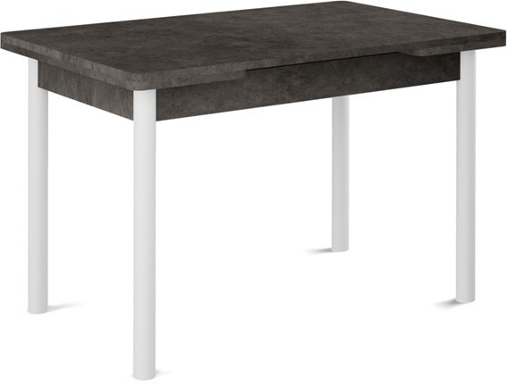 Кухонный раскладной стол Милан-2 EVO, ноги белые, серый камень в Надыме - изображение