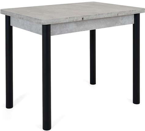 Кухонный стол раздвижной Милан-2 EVO, ноги черные, светлый цемент в Салехарде - изображение