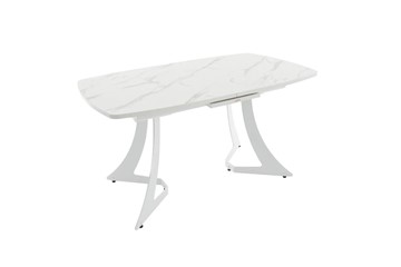 Кухонный раздвижной стол Милан Пластик (Камень белый) в Салехарде