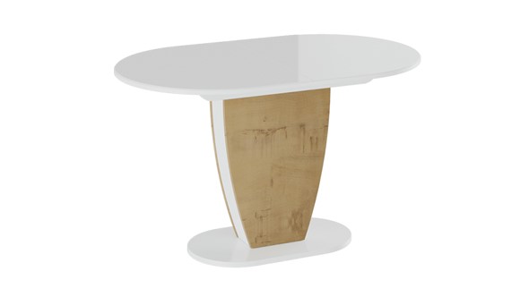 Кухонный стол раскладной Монреаль тип 1 (Белый глянец/Бунратти) в Салехарде - изображение