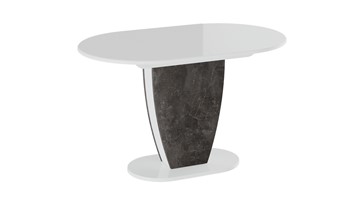 Кухонный стол раздвижной Монреаль тип 1 (Белый глянец/Моод темный) в Новом Уренгое