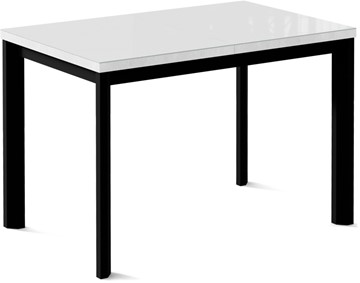 Кухонный раскладной стол Нагано-1G (ноги черные, стекло cristal/белый цемент) в Салехарде