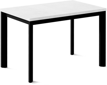 Кухонный раздвижной стол Нагано-1L (ноги черные, белый цемент) в Салехарде - предосмотр