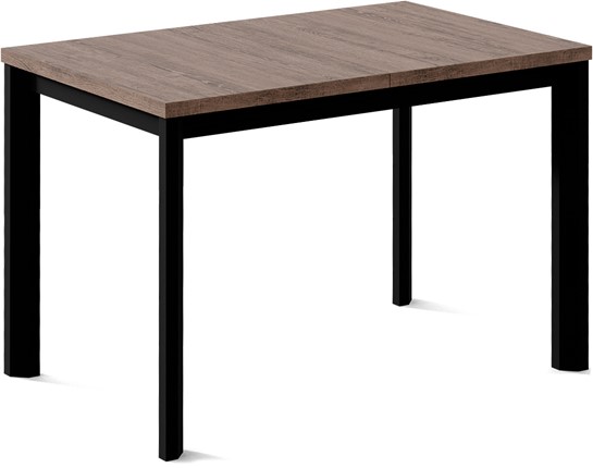 Кухонный стол раскладной Нагано-1L (ноги черные, дуб табако) в Ноябрьске - изображение