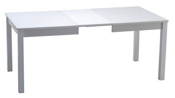 Кухонный стол раскладной Нагано-2 стекло белое opti (хром-лак) в Салехарде - предосмотр 1