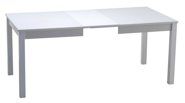 Кухонный стол раскладной Нагано-2 стекло белое opti (хром-лак) в Новом Уренгое - изображение 1