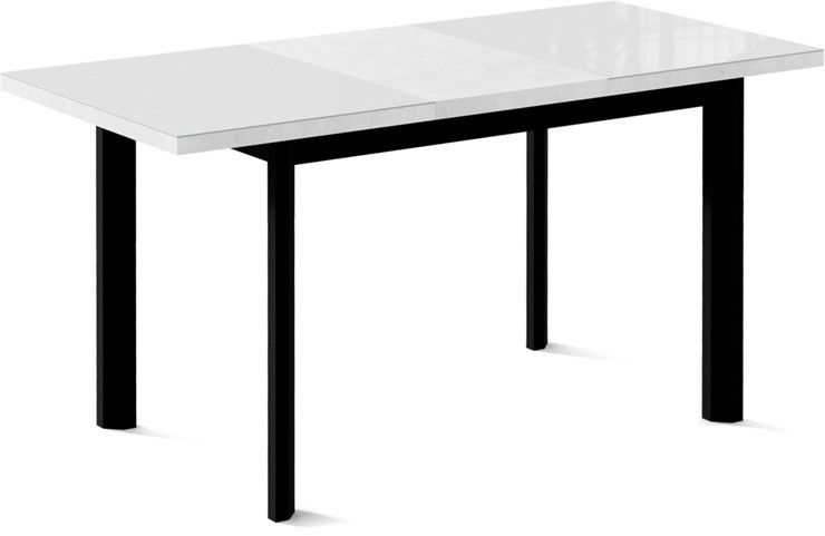 Раздвижной стол Нагано-2L (ноги черные, белый цемент) в Салехарде - изображение 1