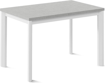 Кухонный раскладной стол Нагано-2L (ноги металлические белые, светлый цемент) в Губкинском