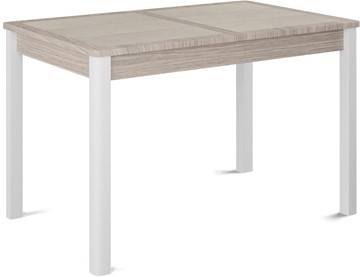 Кухонный стол раскладной Ницца-1 ПЛ (ноги белые, плитка бежевая/лофт) в Салехарде
