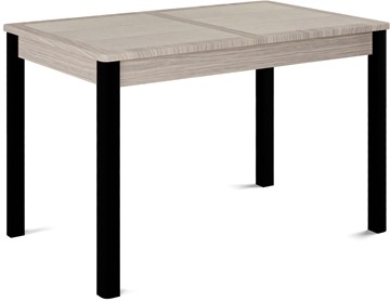 Кухонный раскладной стол Ницца-1 ПЛ (ноги черные, плитка бежевая/лофт) в Ноябрьске