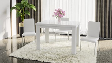Раздвижной стол Норман тип 1, цвет Белый/Стекло белый глянец в Губкинском - предосмотр 4