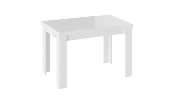 Раздвижной стол Норман тип 1, цвет Белый/Стекло белый глянец в Салехарде - изображение