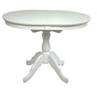 Кухонный стол раскладной Овальный (белая эмаль) 78,5x82x110+35 в Салехарде