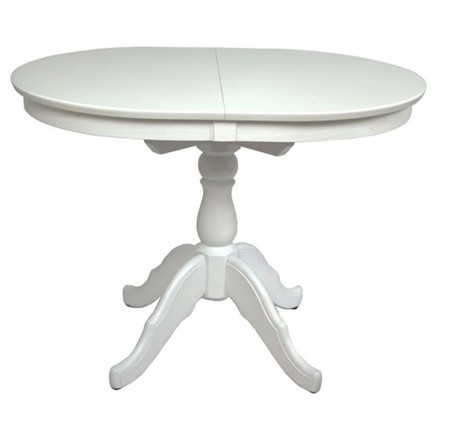 Кухонный стол раскладной Овальный (белая эмаль) 78,5x82x110+35 в Салехарде - изображение