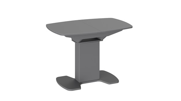 Кухонный раздвижной стол Портофино (СМ(ТД)-105.01.11(1)), цвет Серое/Стекло серое матовое LUX в Салехарде - изображение