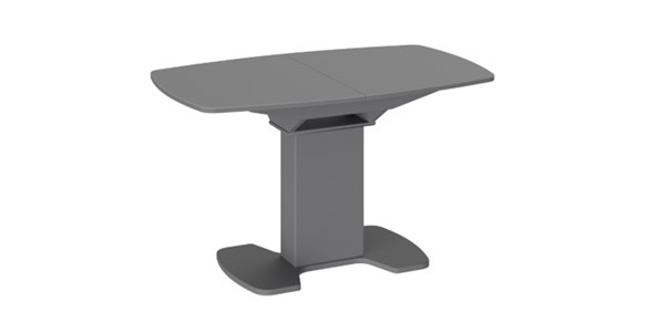 Кухонный раздвижной стол Портофино (СМ(ТД)-105.02.11(1)), цвет Серое/Стекло серое матовое LUX в Лабытнанги - изображение