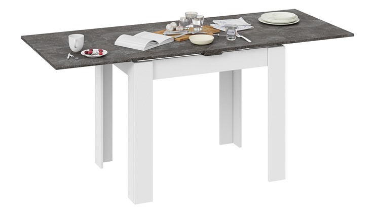 Кухонный стол раздвижной Промо тип 3 (Белый/Ателье темный) в Надыме - изображение 3
