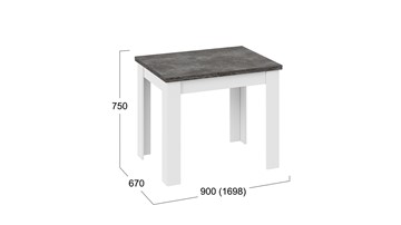 Кухонный стол раздвижной Промо тип 3 (Белый/Ателье темный) в Лабытнанги - предосмотр 4