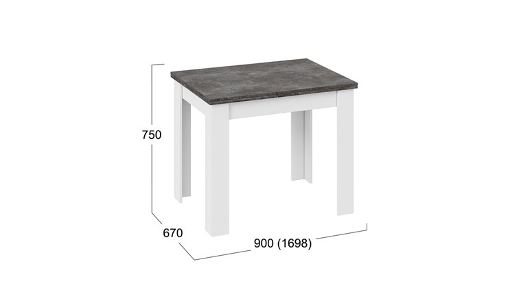 Кухонный стол раздвижной Промо тип 3 (Белый/Ателье темный) в Ноябрьске - изображение 4