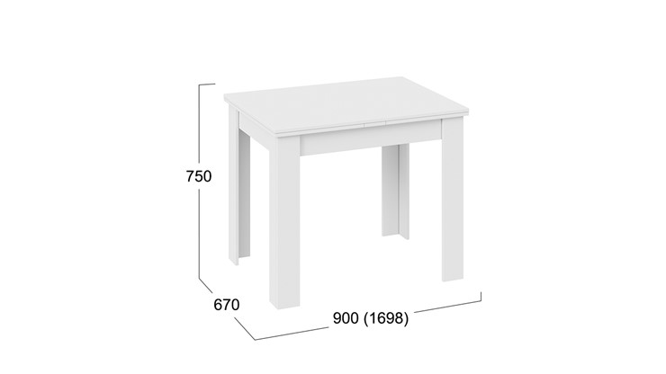 Кухонный раздвижной стол Промо тип 3 (Белый/Белый) в Салехарде - изображение 4