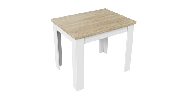 Кухонный стол раскладной Промо тип 3 (Белый/Дуб сонома светлый) в Салехарде - изображение