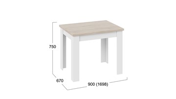 Кухонный стол раскладной Промо тип 3 (Белый/Дуб сонома светлый) в Салехарде - предосмотр 4