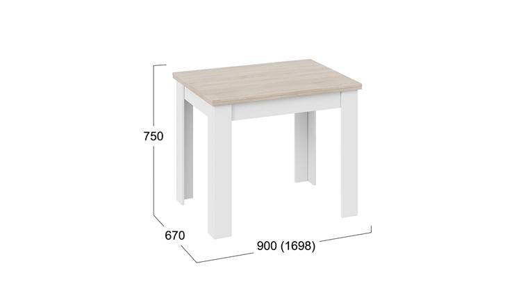 Кухонный стол раскладной Промо тип 3 (Белый/Дуб сонома светлый) в Салехарде - изображение 4