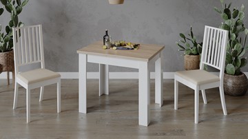 Кухонный стол раскладной Промо тип 3 (Белый/Дуб сонома светлый) в Салехарде - предосмотр 5
