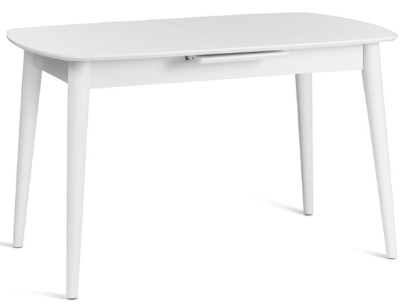 Обеденный раздвижной стол RAMBO (mod. 1193) МДФ/пластик, 130+30х80х75, white (белый) арт.19489 в Салехарде - изображение