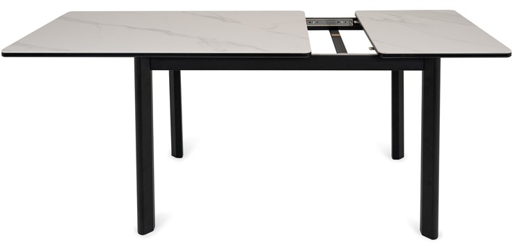 Кухонный стол раскладной Римини-мини С, 90х65 (+40) керамика Black Marble (черный) в Салехарде - изображение 3