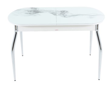 Кухонный стол раскладной Ривьера исп.1 ноги метал. крашеные №24 Фотопечать (Цветы №49) в Салехарде - предосмотр 6