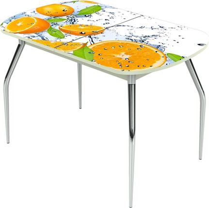 Кухонный раскладной стол Ривьера исп.1 ноги метал. крашеные №24 Фотопечать (Фрукты №16) в Салехарде - изображение