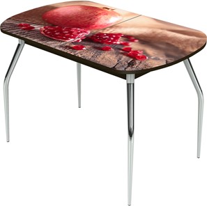 Раздвижной стол Ривьера исп.1 ноги метал. крашеные №24 Фотопечать (Фрукты №4) в Салехарде