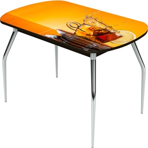 Кухонный раскладной стол Ривьера исп.1 ноги метал. крашеные №24 Фотопечать (Кофе №15) в Ноябрьске