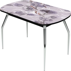 Кухонный раздвижной стол Ривьера исп.1 ноги метал. крашеные №24 Фотопечать (Текстура №31) в Салехарде